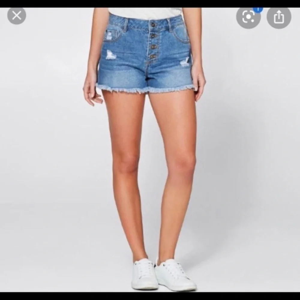 Mossimo HighRise Frayed Button Up Denim Shorts - Picture 1 of 12